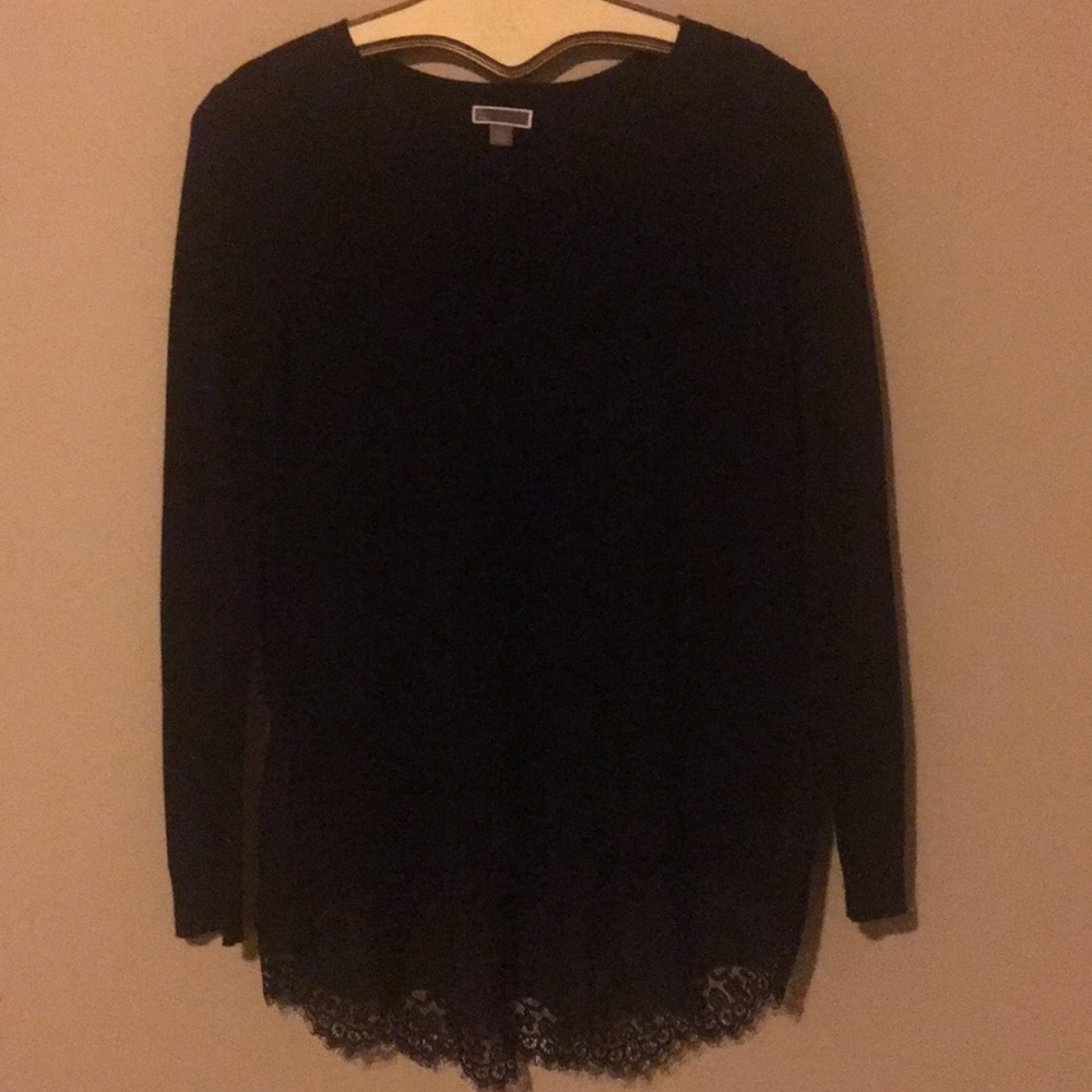 Black long sleeve with lace bottom